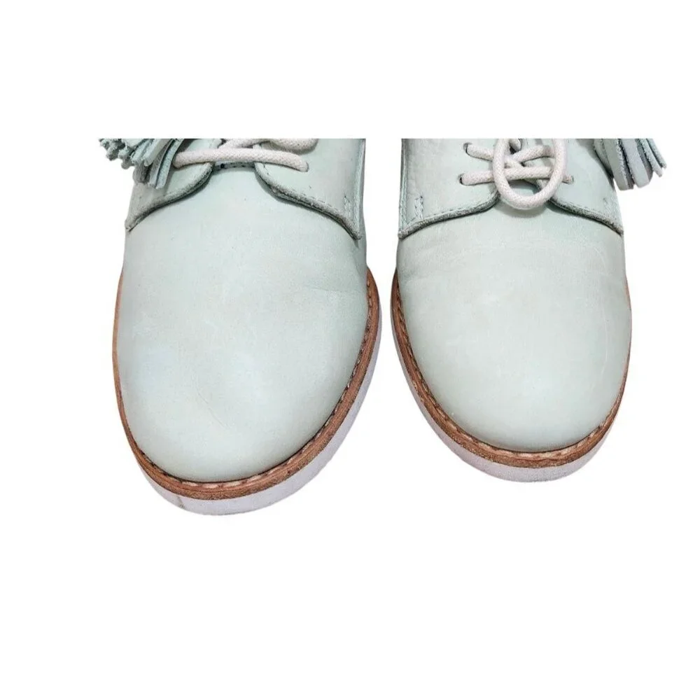 COACH Zinnia Mint Leather Oxford Shoes Tassel Detail Classic Chic Size 8 B - Picture 3 of 12